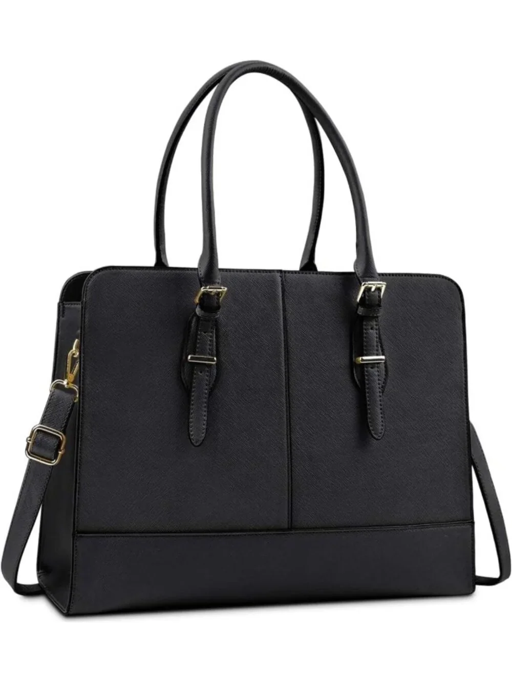 Stylish Leather Laptop Tote Bag for Women - Fits 15.6